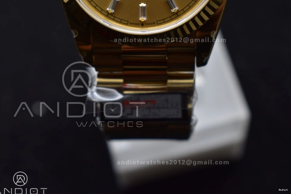 Best Gold President 694 DayDate Diamond Steel YG Stick vr3255 (Gain Dial Edition 36 Durable Weight) with QF V5 Bracelet 904L on 0713